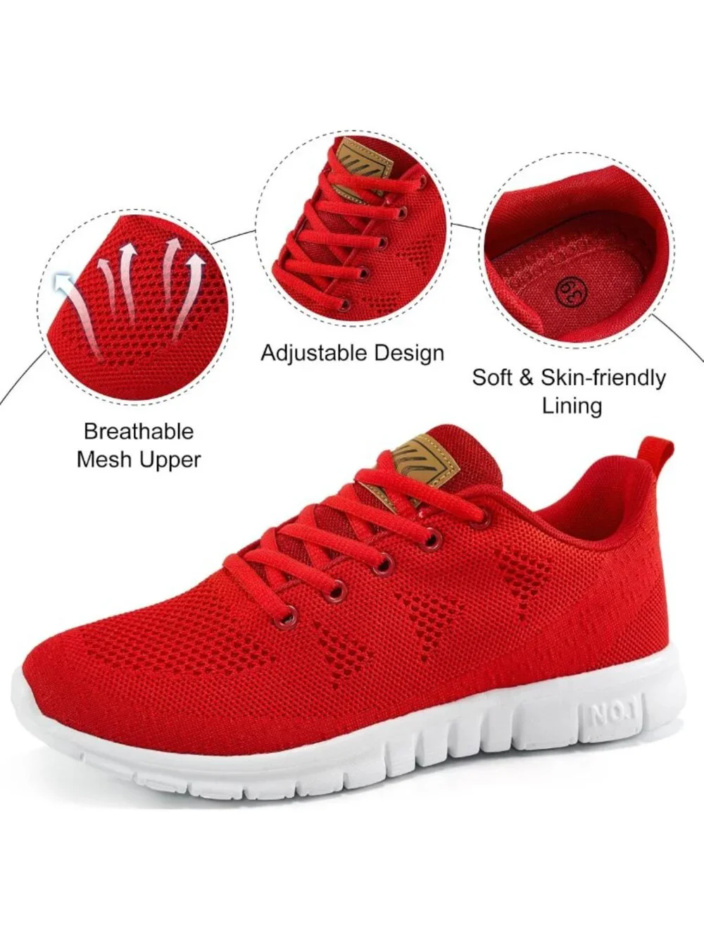Lightweight Women's Tennis Shoes - Comfortable Non-Slip Sneakers for Walking